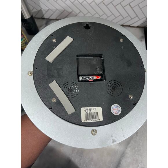 Modern Tech Wall Clock Weather Station Temp Humidity Brushed Aluminum 12” - Picture 4 of 10